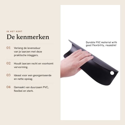 Dailygoods- Laarsvorminzetstukken Herbruikbaar - Ondersteuning voor Vrouwen - Zwart - 14 Stuks - Duurzaam PVC - Houdt Laarzen Recht - Laarsvormer