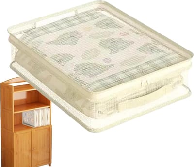 Opbergzakken Beddengoed - Opvouwbare Tas - Seizoensgebonden Opslag - Transparant Venster - 40 x 30 x 12 cm - Grijs