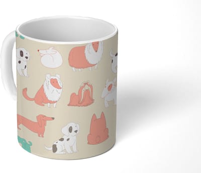 Mok - Koffiemok - Patroon - Hond - Puppy - Jongens - Meisjes - Kinderen - Kids - Mokken - 350 ML - Beker - Koffiemokken - Theemok