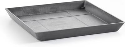 Ecopots Saucer Square - Grey - 35,5 x H3,5 cm - Vierkante grijze onderschotel met waterreservoir