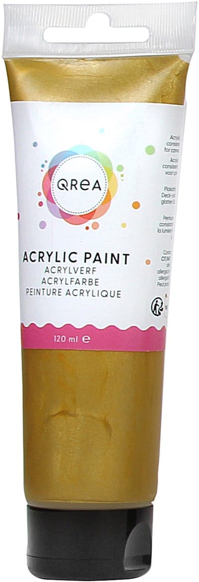 Acrylverf qrea 120 ml goud | 6 stuks