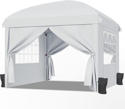 Pop-up Paviljoen - Feesttent Vouwbaar - Buiten Evenementen - Waterdicht Boogdak - 3 x 3 Meter - Wit
