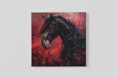 Vierkant Canvas Schilderij - Paard - Dierenkunst - Modern & Luxueus - 40x40 cm