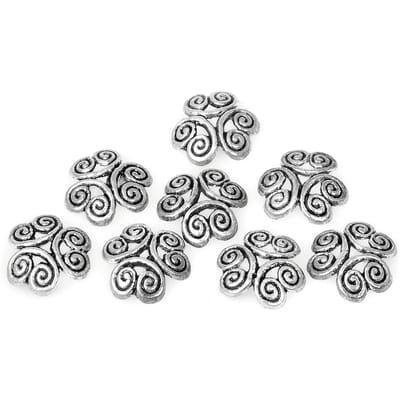 Ornament-Kralen caps "Ornament", 8 stuks