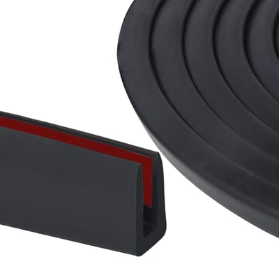 Randbescherming Profiel - Rubberen U-profiel - Platen Afwerken - Zelfklevende EPDM - 1.5mm x 3m - Zwart
