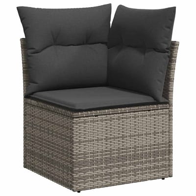 vidaXL - Tuinbank - Set - 7 - st - 6-Aantal - zitplaatsen - Grijs - poly - rattan