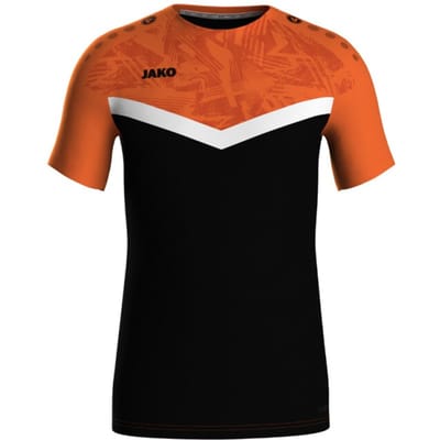 Jako Iconic T-Shirt Heren - Zwart / Fluo Oranje | Maat: S