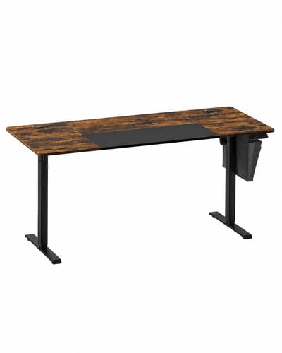 CORE Bureau - In hoogte verstelbaar - Zit-staand bureau - Computertafel - Werktafel - Sta werkplek - 70x160x72-120cm - Donker bruin en Zwart
