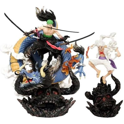 Anime Figuur One Piece Roronoa Zoro VS Kaidou Strijd GK Actiefiguren Standbeeld Model Kinder Speelgoed Poppen Cadeaus Bureaublad Ornamenten
