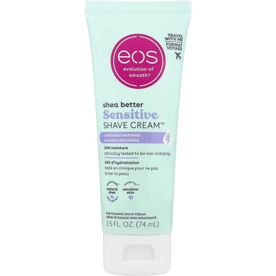 EOS, Shea Better Sensitive Scheercrème™, Colloïdaal Havermout, 2,5 fl oz (74 ml)