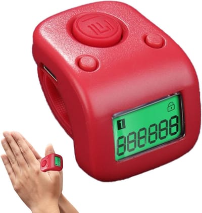 Handmatige Teller - Mechanische Clicker - Nauwkeurig Tellen - Ingebouwd Licht - 8 x 8 x 4 cm - Rood