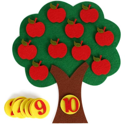 1-10 Montessori Educatief Speelgoed Kinderpuzzel Handgemaakt Doe-het-zelf Speelgoed Kleuterschool Wortel Appelboom Match Digitale Les Gyh