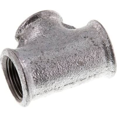 Rp 3/4'' x Rp 1/2'' Verzinkt Gietijzeren T-stuk 25 Bar [2 Stuks]