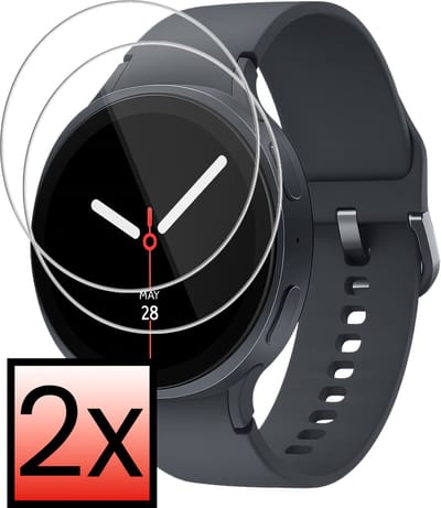 Screenprotector - 2 Stuks - Geschikt voor Samsung Galaxy Watch 8 (40 mm) - Extra Sterk - Tempered Glass - Gehard Glas - Beschermglas Screen Cover - Bescherm Protector voor Smartwatch