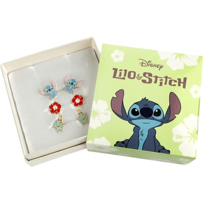 Lilo & Stitch - Disney Oorstekerset - Stitch, Hibiscus & Scrump set oorknopjes - meerkleurig