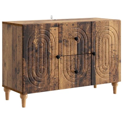 vidaXL - TV - Kast - met - lade - Oud - hout - 89 - x - 34,5 - x - 60 - cm - Bewerkt - hout