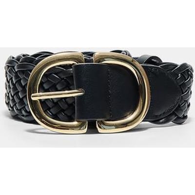 Stradivarius Gevlochten riem met dubbele gesp  Zwart 70