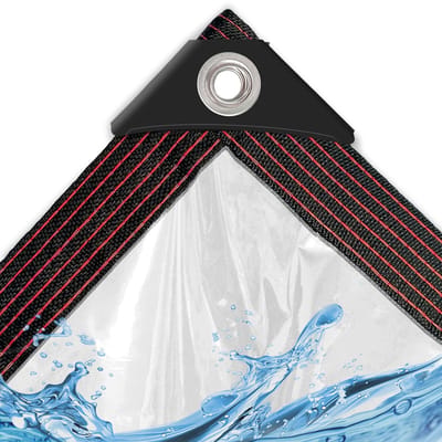 Dailygoods- Afdekzeil Waterdicht - Transparant Zeil - 2 x 4 m - Ingestanste Ringen - Balkonbescherming - Tuinmeubelen Bescherming - Dekzeil