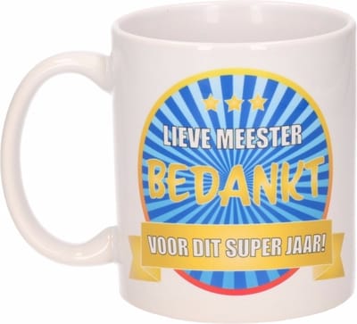 Lieve meester bedankt mok / beker 300 ml