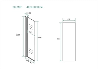 Wiesbaden Comfort zijwand draaibaar met muurprofiel 400 x 2000 x 10 mm nano helder glas/chroom