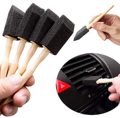 Auto Ventilator Reinigingsborstel Set 4 Stuks – Airco Rooster Cleaner – Interieur Detail Brush – Stofverwijderaar voor Auto, Thuis & Kantoor – Compact & Herbruikbaar