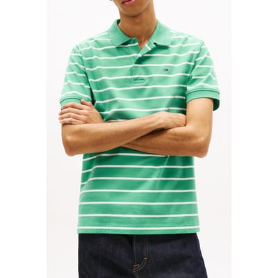 Tommy Hilfiger Tjm Regular Stripe Polo Bahama Green Größe: XS | Poloshirts Outlet | Herren | Grün