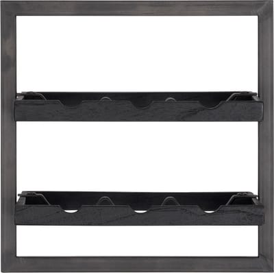 d-Bodhi - shelfmate - winemate - type b- wijnrek - voor 6 flessen - burned black wood - black smoked iron frame (btbf)