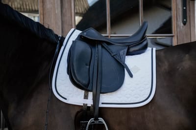 Kentucky Horsewear - Zadeldoek glitter rope dressage wit/zwart