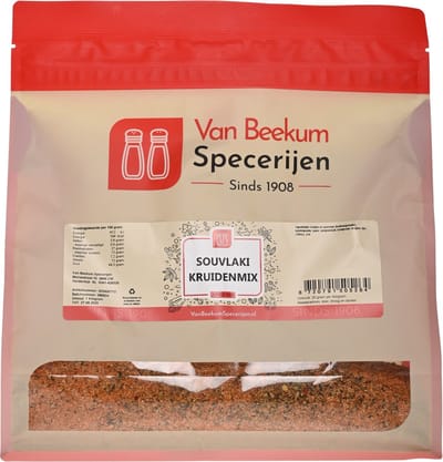 Van Beekum Specerijen - Souvlaki Kruidenmix - 1 KG (hersluitbare stazak)