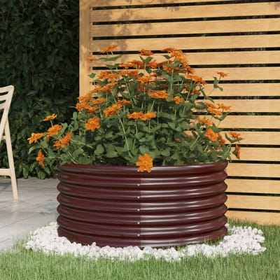 vidaXL - Plantenbak - 80x80x36 - cm - gegalvaniseerd - staal - bruin
