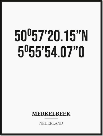 Poster/kaart MERKELBEEK met coördinaten