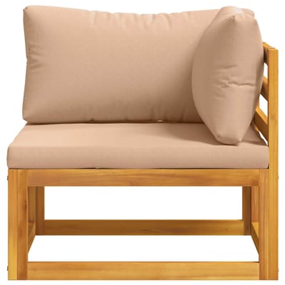 vidaXL - Sectioneel - hoekbank - met - kussens - Massief - Acacia - Hout - Naturel