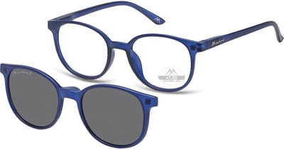 Montana Leesbril MRC2B +1:00 BLAUW inclusief Clip-on zonnebril
