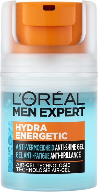 L'Oréal Men Expert Hydra Energetic Quenching Hydraterende Gel Moisturiser - Matterende Verfrissende Anti-Glans Gezichtsverzorging, Gezichtscrème voor Mannen – 50 ml