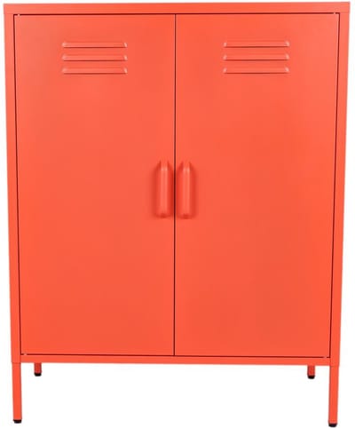 MaximaVida metalen lockerkast Finn 80 x 40 x 102 cm zacht oranje - 2 schappen