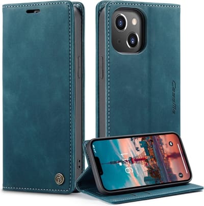 CaseMe Hoesje - Geschikt voor iPhone 14 Hoesje - CaseMe 013 Book Case - Blauw