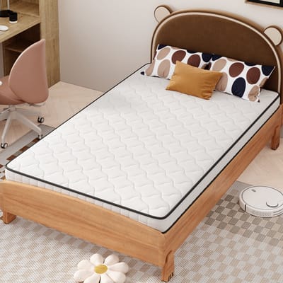 Binnenveringsmatras 90x200 - Matras H3 Hardheid - Ergonomisch Ontwerp - Wit - 90x200x10 cm