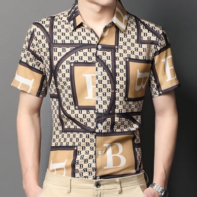 Zomer T-shirt met korte mouwen Bloemen T-shirt Revers Strijkvrij T-shirt Heren Strand Kleding voor mannen van middelbare leeftijd T-shirt XXXXL