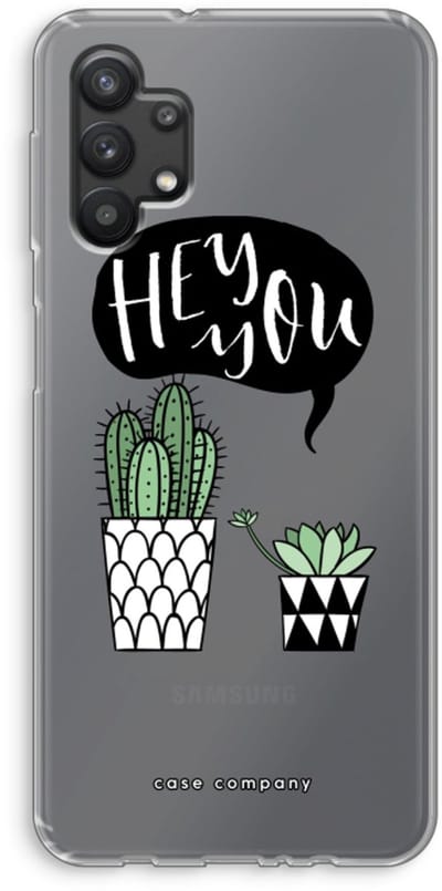 Case Company® - Hoesje geschikt voor Samsung Galaxy A32 5G hoesje - Hey you cactus - Soft Cover Telefoonhoesje - Bescherming aan alle Kanten en Schermrand