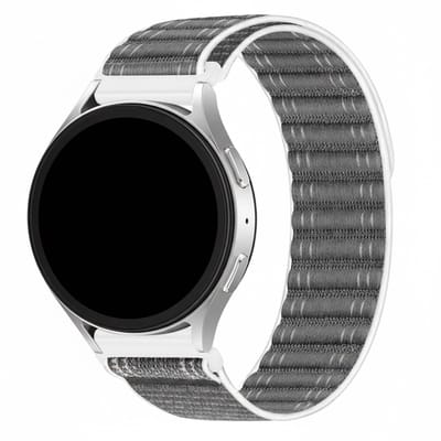 Nylon bandje - geschikt voor Garmin Venu (2 Plus) / Venu SQ (2) / Vivomove (Style - Sport) / Vivoactive 3 / 5 / 6 / Forerunner 55 / 165 / 245 / 645 / 570 - 42mm - grijs