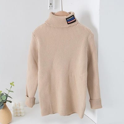 Pulls pour garçons Tricots d'hiver pour enfants Vêtements pour enfants Hauts de base Vêtements d'hiver 130 café