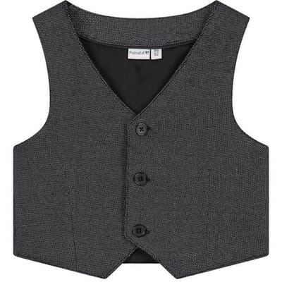 Prénatal baby gilet Grey Melee Dark 62/68 heren