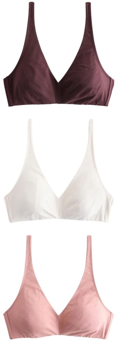 Next - Dames - Set van 3 Ultimate Comfort beha's van een katoenmix zonder vullingen en zonder beugel - Bruin