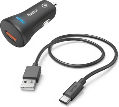 Hama 00201615 oplader voor mobiele apparatuur Mobiele telefoon, Powerbank, Smartphone, Tablet Zwart Lightning Snel opladen Auto