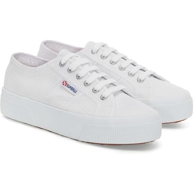Superga Unisex 2740 Lace Up Platforms voor volwassenen (Wit)
