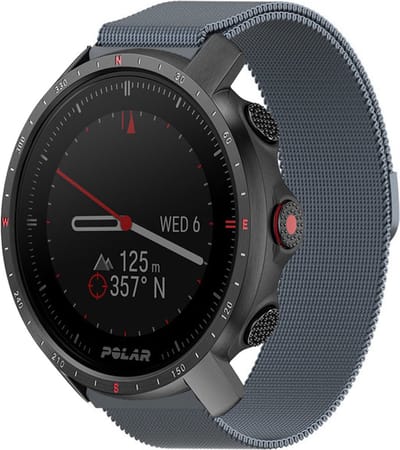 Strap-it Milanees smartwatch bandje - geschikt voor Polar Vantage M / M2 / M3 / Vantage V3 / Grit X / Grit X Pro / Grit X2 Pro - grijs