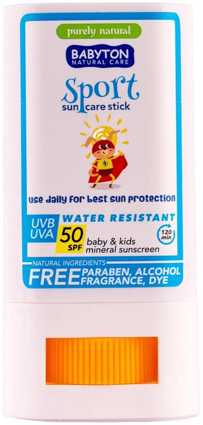 BABYTON - Natuurlijke zonnecrème - Zonnebrandcrème Baby en Kind - Transparante Stick - SPF50 - Waterproof - 20g