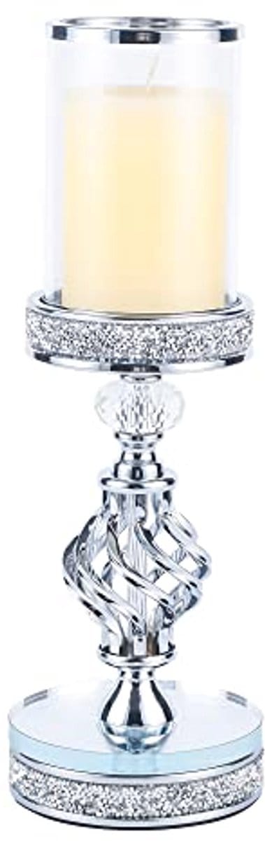 Metalen kristallen kandelaar voor pijlerkaarsen - Elegante woondecoratie