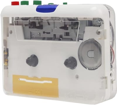 Draagbare Cassette naar MP3 Speler Adapter met 3.5mm Aux Invoer en Software CD voor PC en Laptop - Transparante Behuizing, Muziek Converteren en Audio Capturen