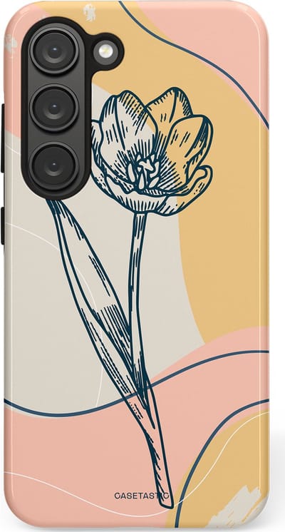 Casetastic Hoesje Geschikt voor Samsung S23 - Stijlvolle Beschermende Duo-layer Case - Lente tulp